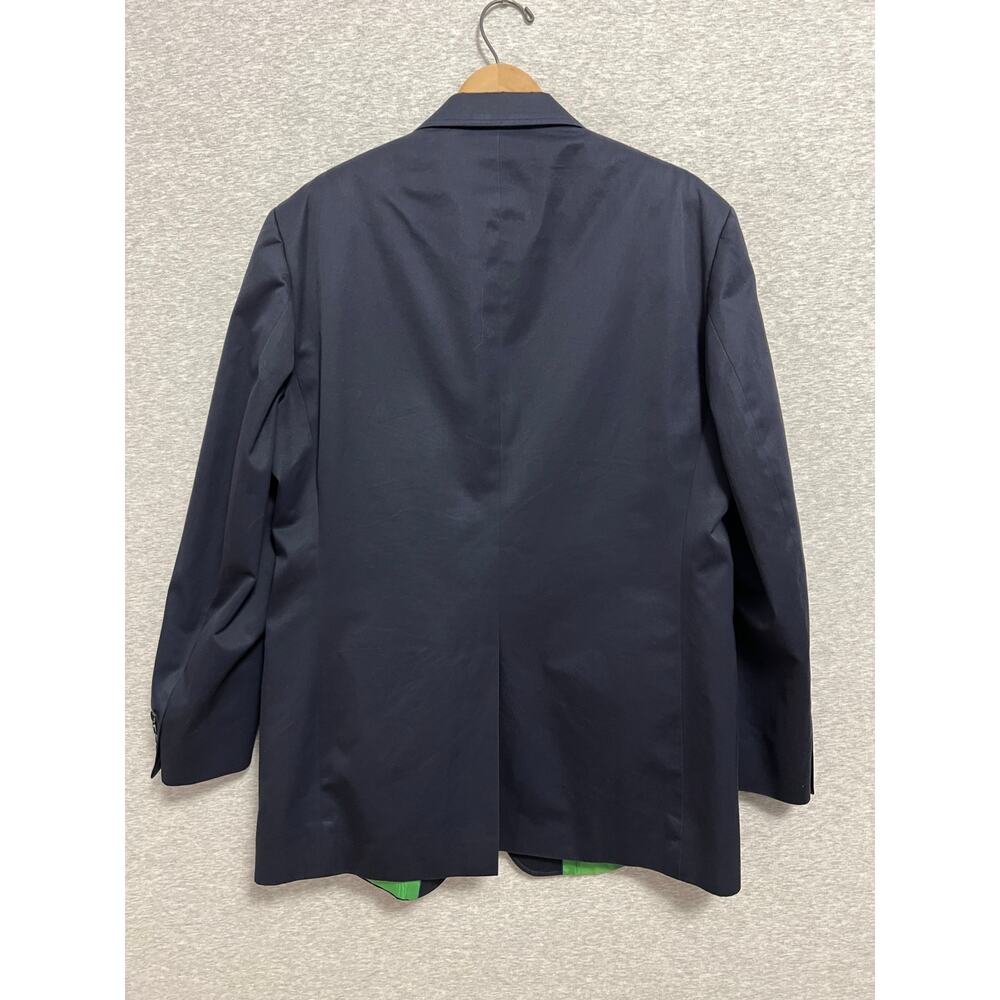Vintage Y2K Tommy Hilfiger Navy Twill Blazer 42R Tailored Green Lining Preppy - Picture 2 of 16